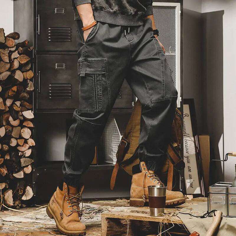 ARENS Techwear Pants Men Black Cargo Trousers Male Vintage Japanese Streetwear Hip Hop Pockets Casual Safari Style Loose