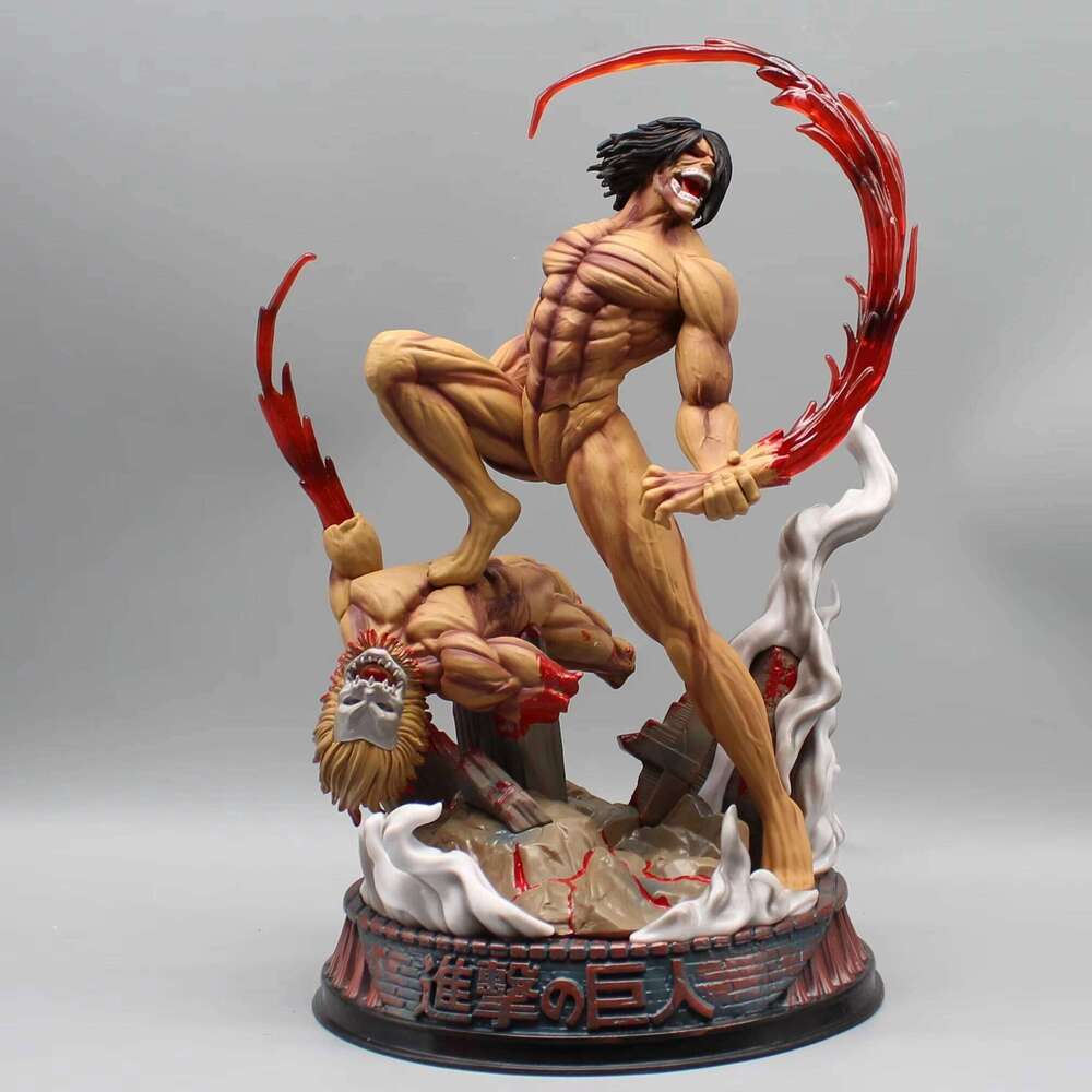 Attack On Anime Figure The Armored Figures 29cm Titan Eren Jager Action Figurine Model Pvc GK Statue Ornament Toys Gifts