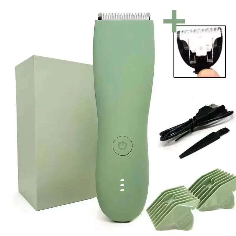 Balls Pubic & Hair Trimmer Groin Men, IPX7 Waterproof Electric Body Groomer with Replaceable Ceramic Blade