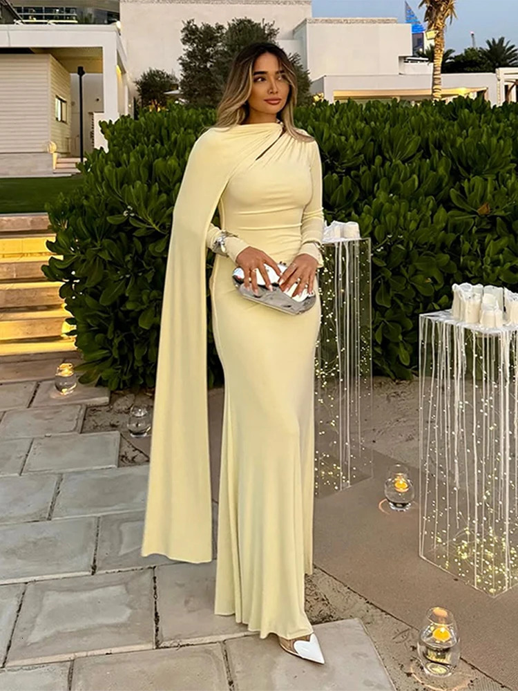 Fashion Solid Ribbon Dress Women Slim Pleated Full Sleeve Long Dresses Oneck Female Summer Autumn Casual Lady Dresses 250728