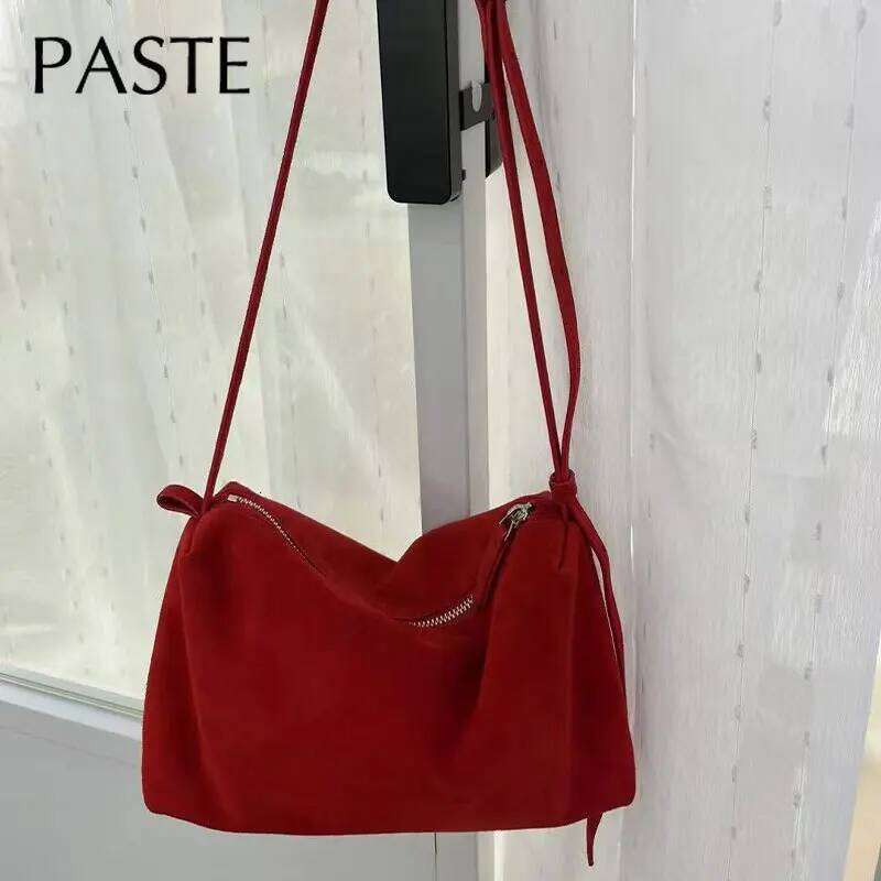 2026 Winter Early Products Green Yellow Color Real Suede Leather Women Shoulder Simple Leisure Female Crossbody Bag