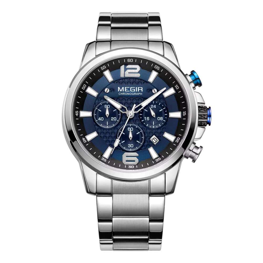 MEGIR Men's Business Chronograph Watch - Stainless Steel, Waterproof, Luminous, 44mm - Bulk Wholesale