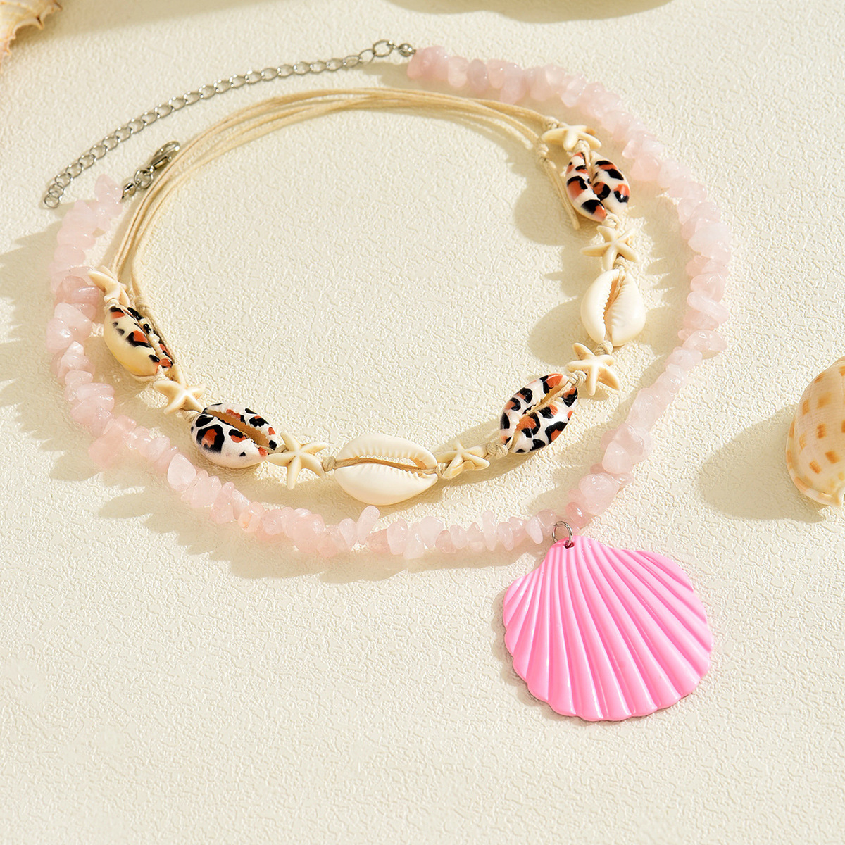 Bohemian Natural Stone Simple Fashion Ocean Shell Pendant Jewelry Necklace for Women Jewelry for Women