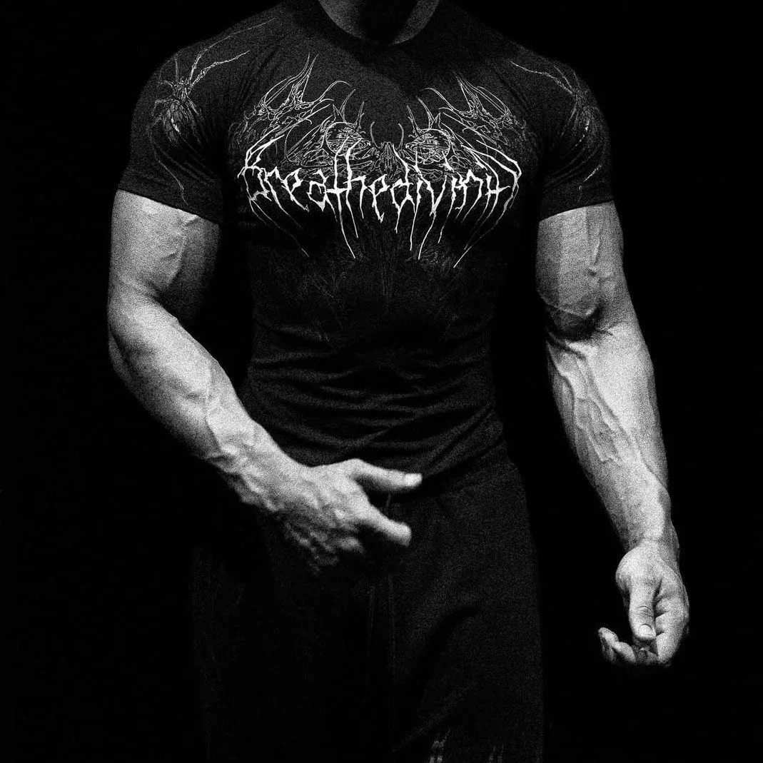 Y2k Gothic Graphic t shirts Summer Sport Fitn Quick Dry Skin-friendly High Elastic Slim Fit ort Sve T-irt Men Women clothing 250728