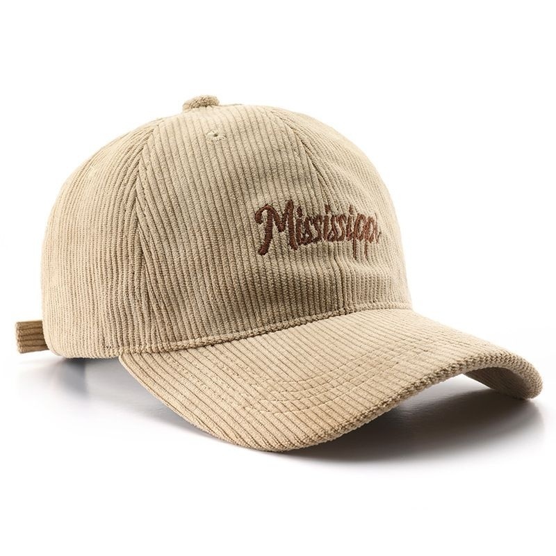 Korean Style Personalized Women Soft Top Corduroy Letter Embroidery Duckbill Cap Outdoor Men Sun Protection Baseball Cap 250726