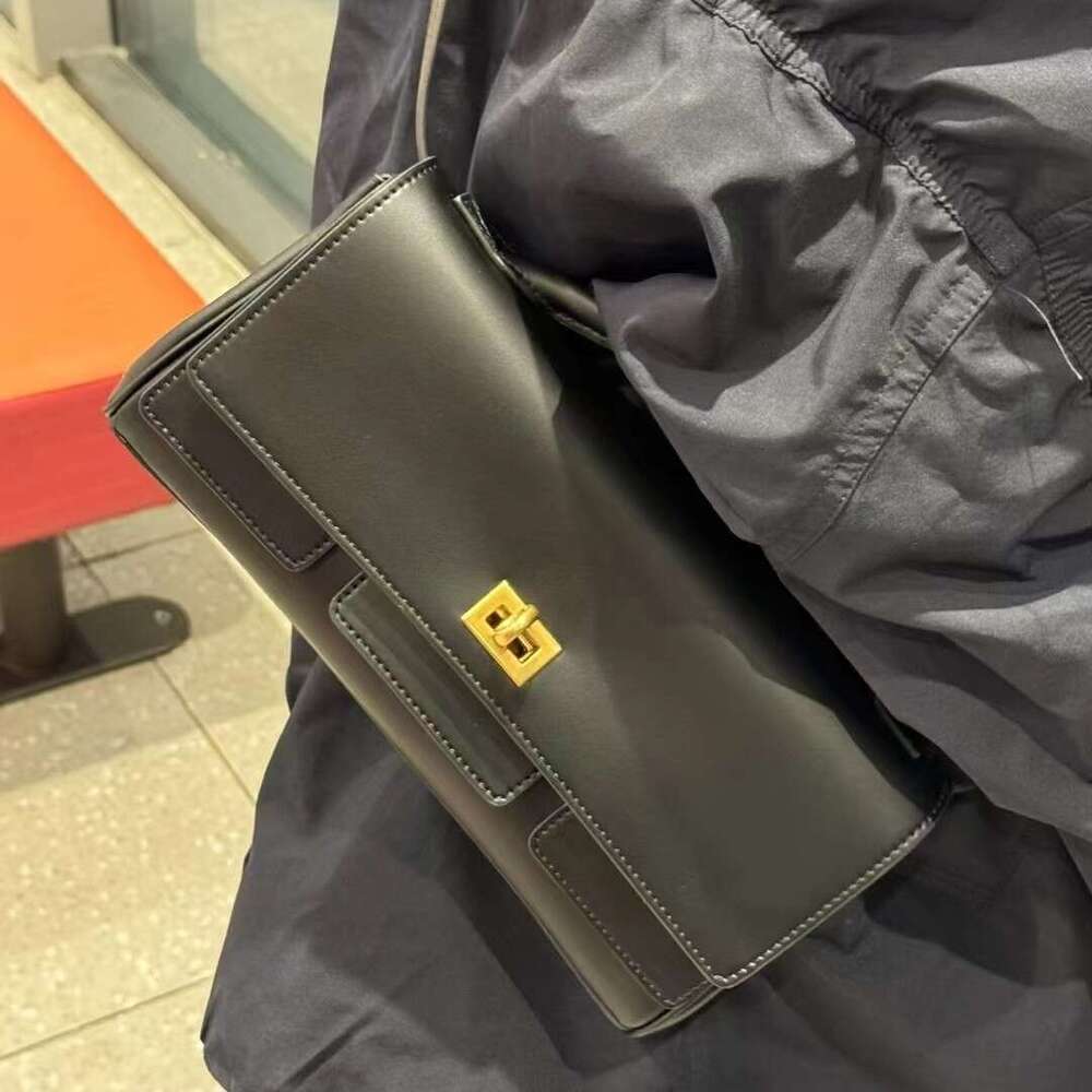 High-Quality B Brand New BelAir Long Clutch Top Layer Cowhide Lock Buckle Handbag Single Shoulder Crossbody Bag Trendy - view 3