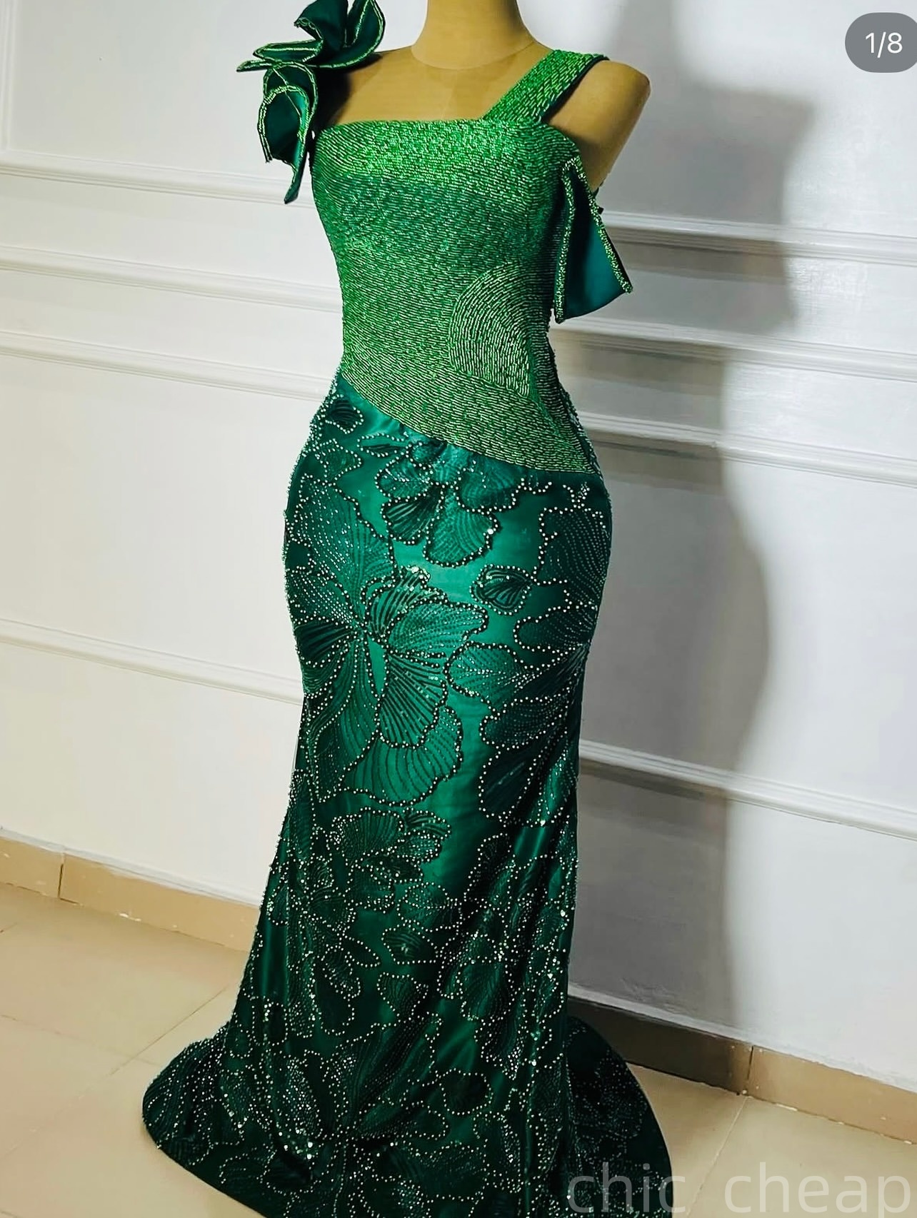 Dark Green Mermaid Prom Dresses 2025 Beaded Spaghetti Sequined Evening Formal Party Second Birthday Engagement Gowns Plus Size Dress For Special Occas