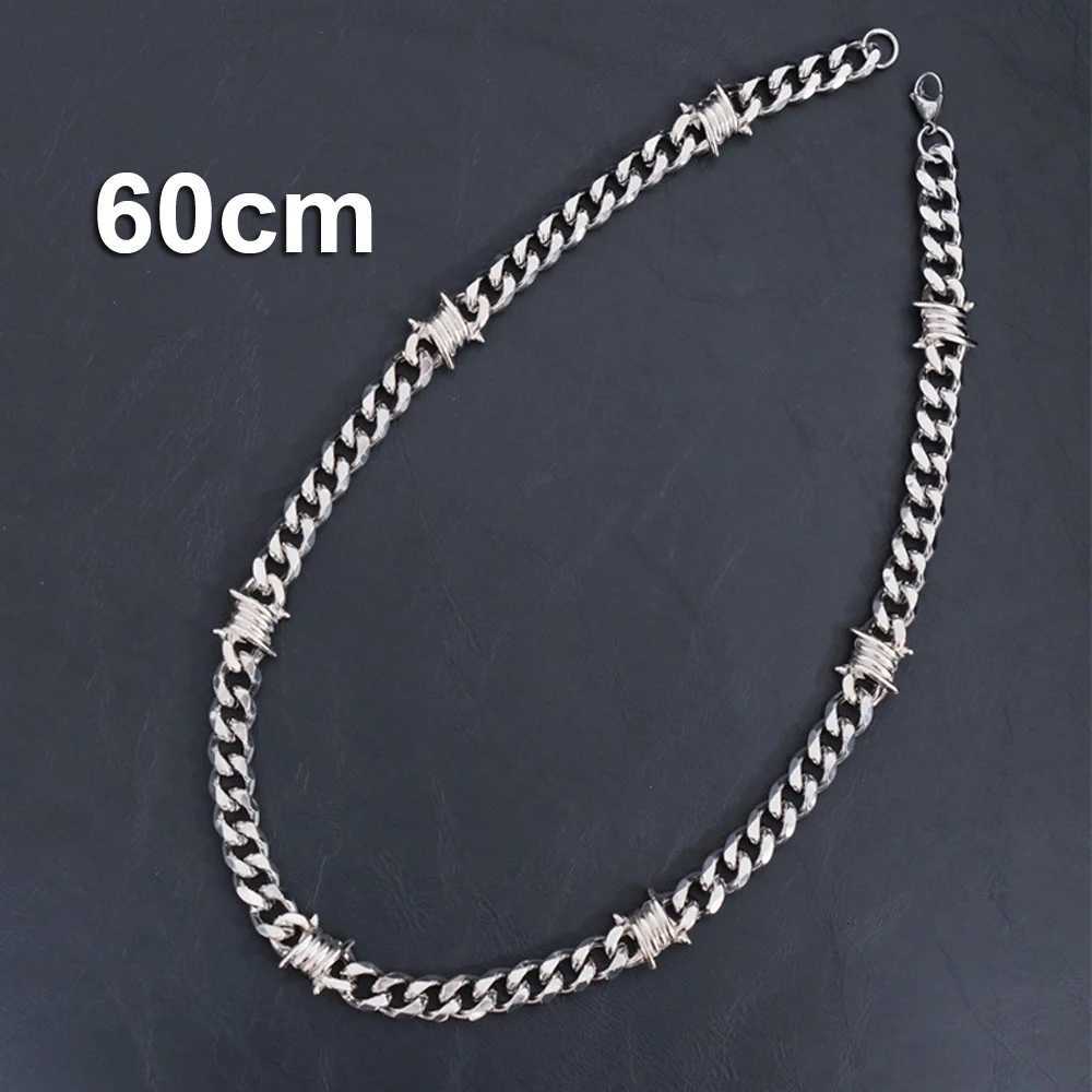 Barbed Wire Cuban Hiphop Bracelet Necklace for Women Men Stainless Steel Neo-Gothic Thorns Choker Necklace Bracelet Punk Jewelry XJ250708