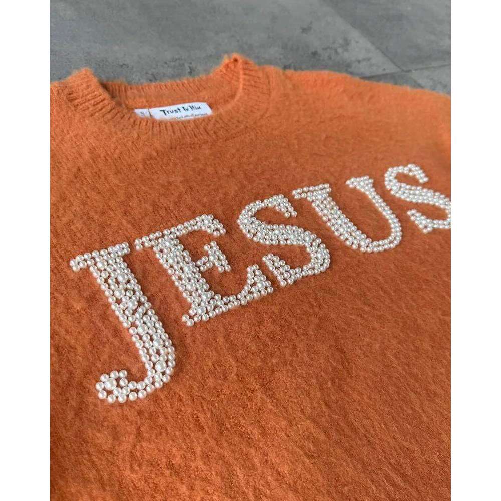 2025 Hip Hop Winter New Street Fashion Men Sweater Haruku Trend Casual Jumper Personality Pearl Embroidery Design Knitwear