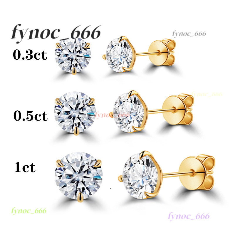 2025 Earring Classic Design 10K 14K gold Push Back Diamond Moissanite Stud Earrings