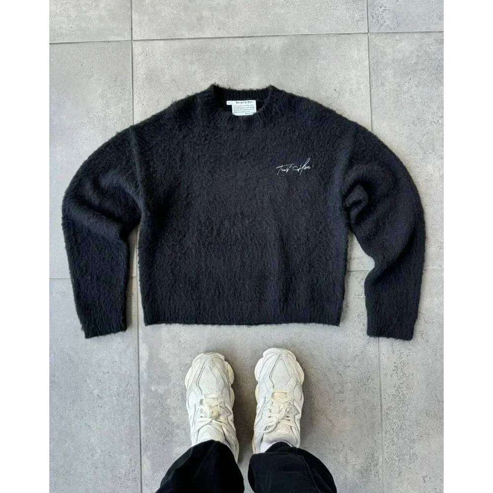 Fashion Y2k Casual Haruku Gothic Loose Couple Crewneck Knit Sweater Street Hip Hop Punk Retro Pullover