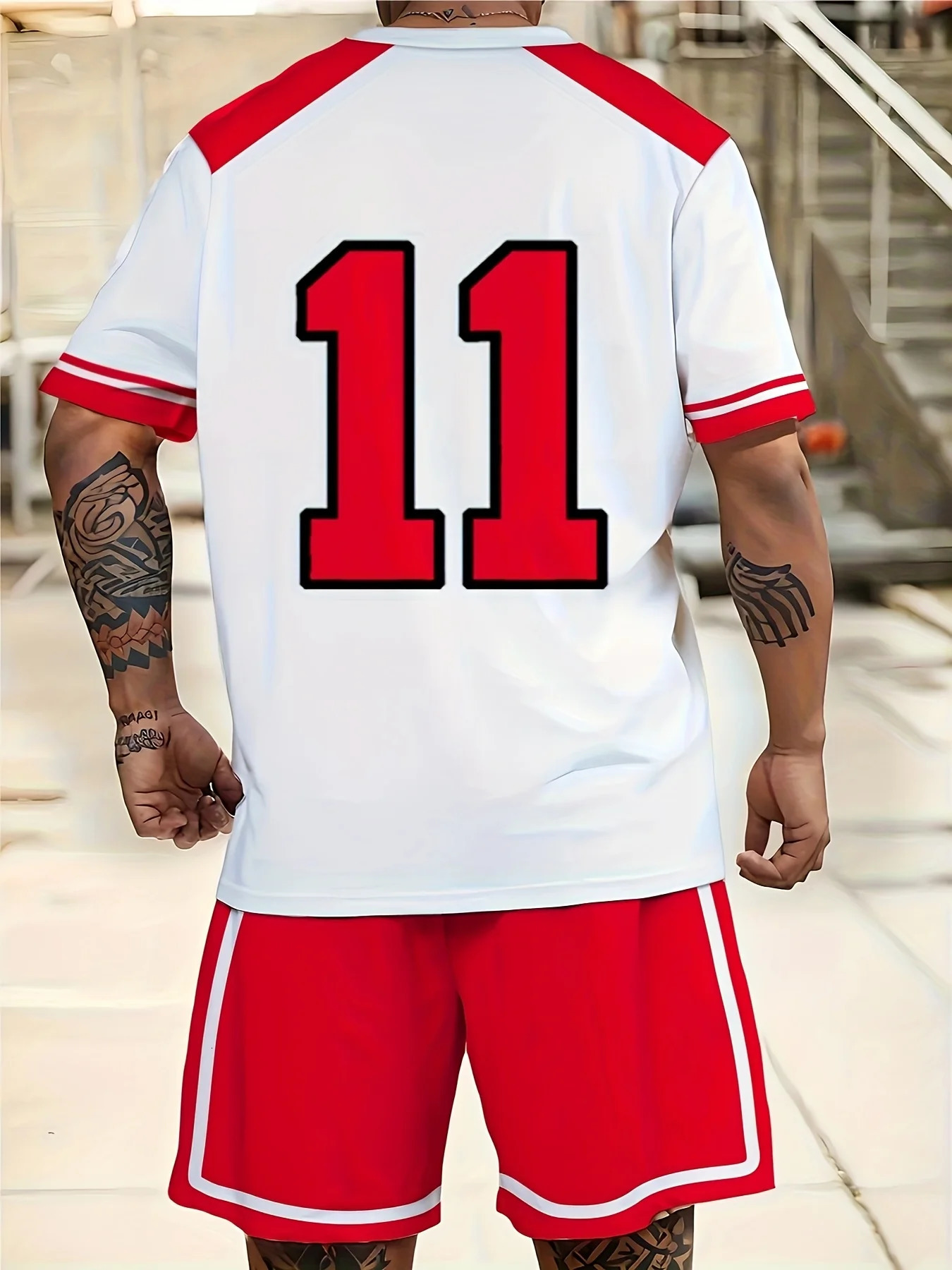 Mens 2025 Summer Fashion Chicago Element Breathable Sports Suit Sweat Wicking Quick Dry Short Sleeve Jersey Training Shorts 250724