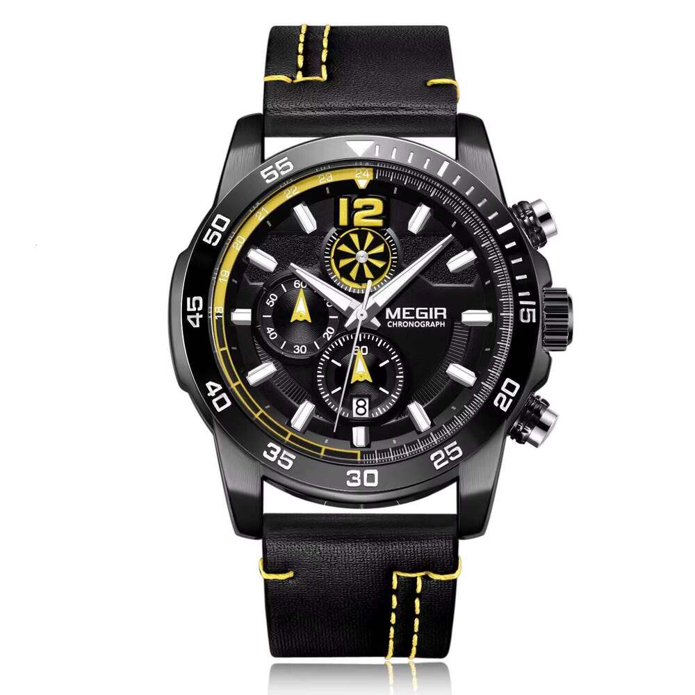 MEGIR Men's Oversized Sports Chronograph Watch - 53mm Silicone Strap, Waterproof, Luminous, Quartz - Bulk Wholesale Watch