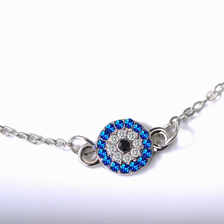 Fashion simple fashion social trendsetter diamond devils eye geometric Anklet Turkish jewelry 250728