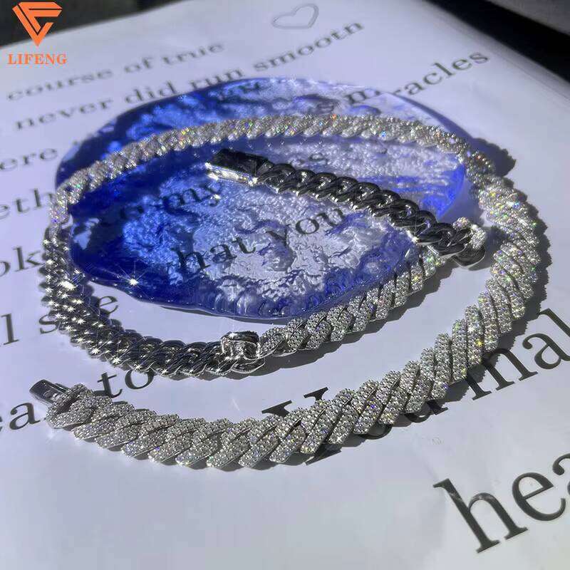 Hot Sale 10mm S Sier Cuban Link Chain VVS Moissanite Iced Necklace GRA Certificate Hip Hop Jewelry Featuring Dia Gold