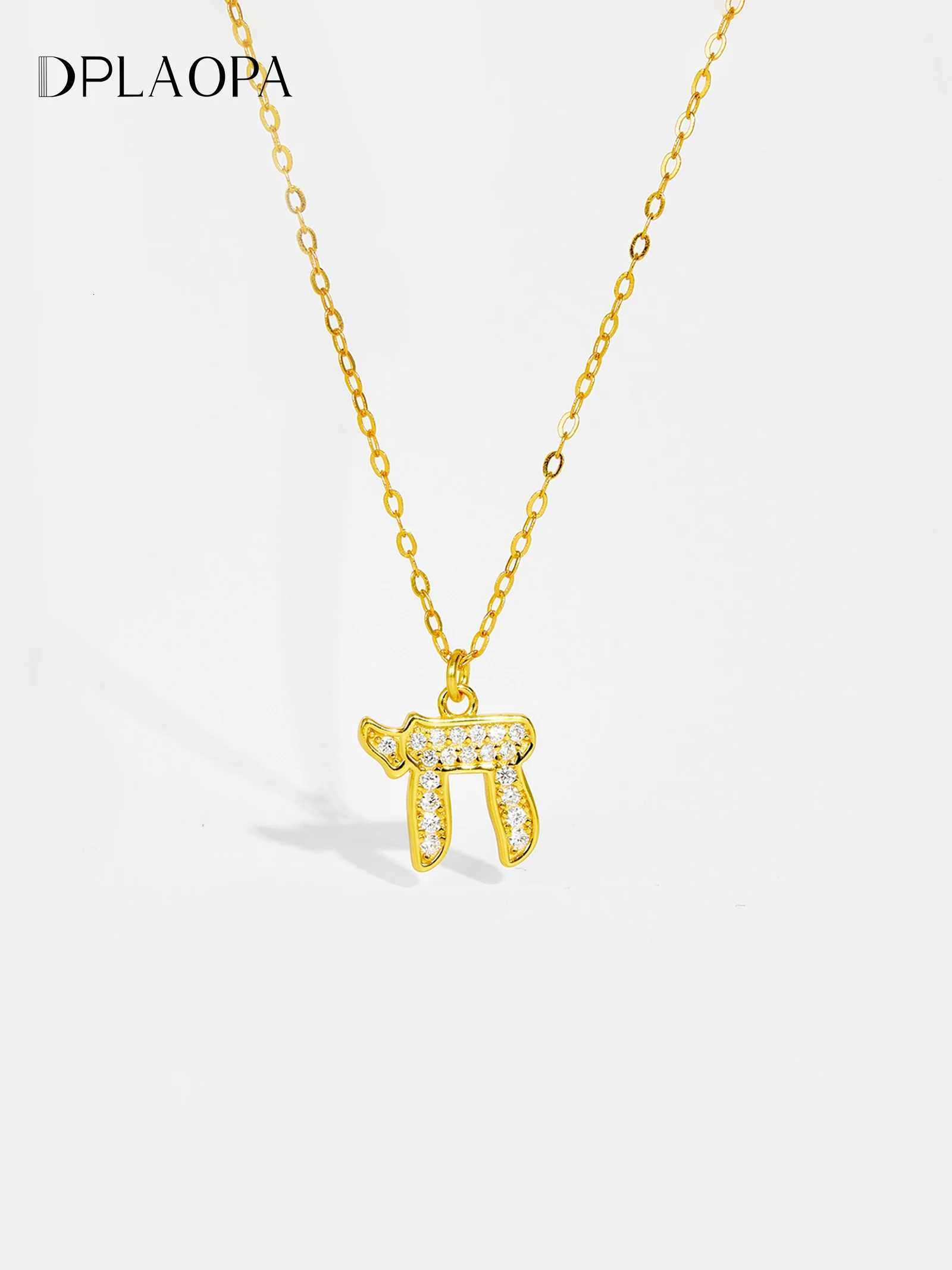 Sterling Silver Gold Symbol Charm Necklace with Cubic Zirconia Elegant Fine Jewelry Gift for Women Z250910