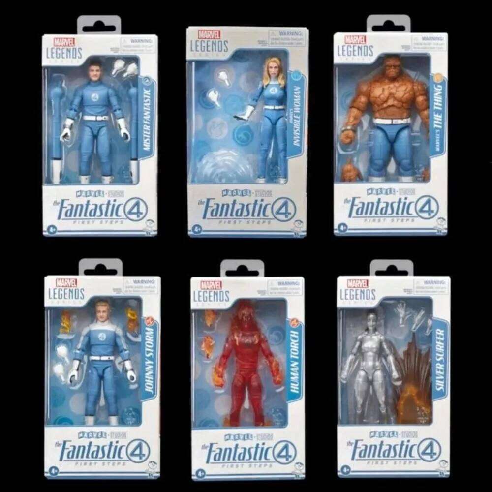 In Stock Genuine Legends Four Invisible Woman Human Torch Mister Fantastic Action Figure Model Children Toy Desk Decor