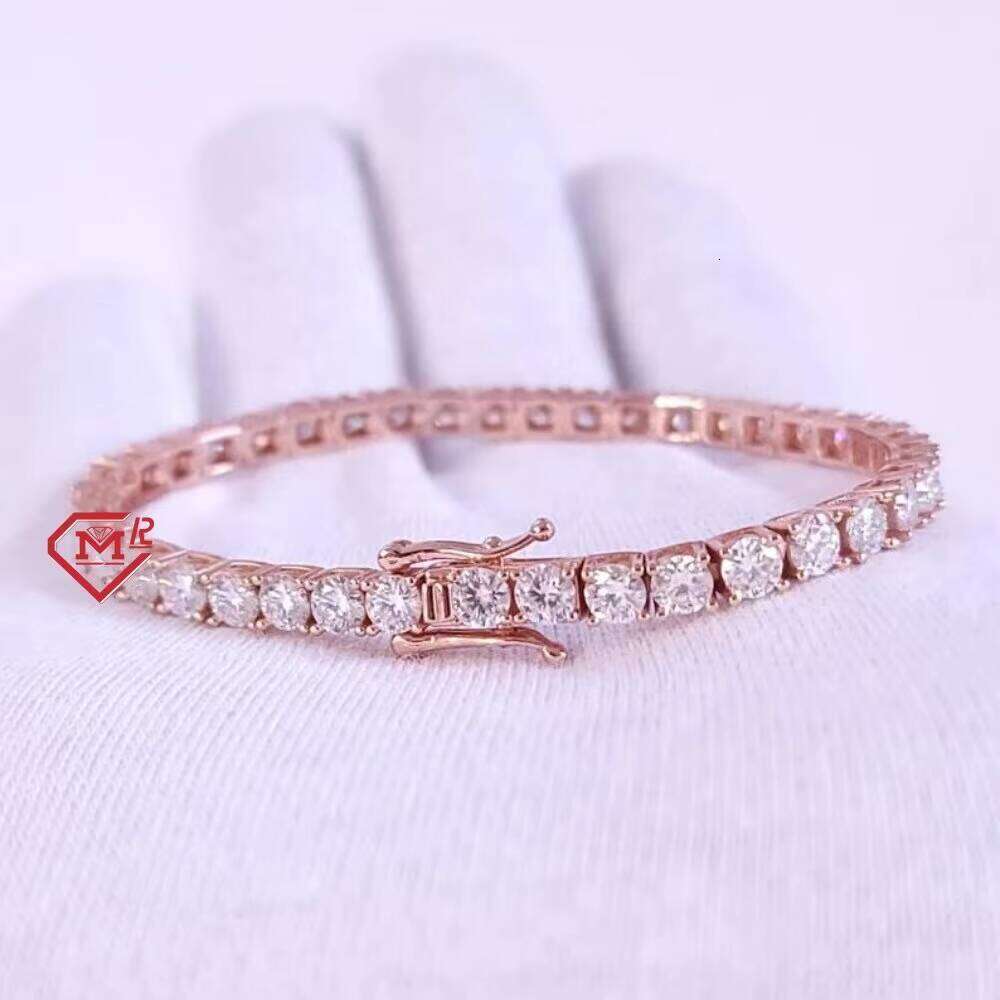 Hip Hop 4mm Iced Out Sterling Sier VVS Dia Moissanite Tennis Bracelet