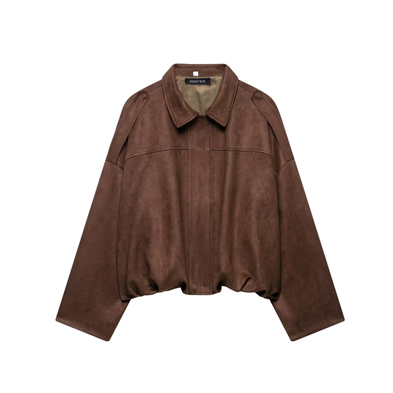 Free shipping designer spring new fashionable versatile jacket jacket for womens casual loose collared retro shirt