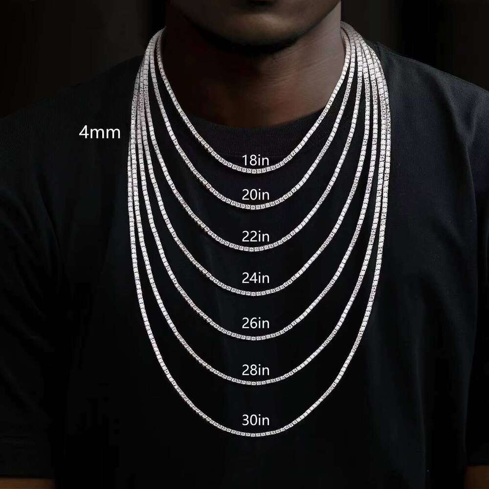 Men's and Women's Premium Jewelry 15mm S VVS D Colorful Silicon Stone Iced Cuban Chain