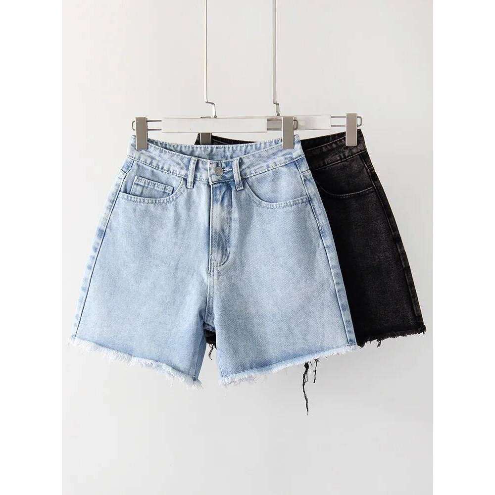 Designer Clothing 2025 Streamgirl Blue Women's High Waist Casual Chic Loose Jean Shorts For Women Summer 2025 Denim Short Femme