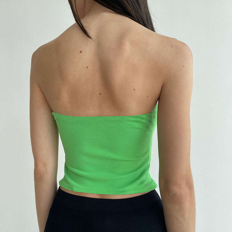 M24tp178 Women's Summer New Color-Block Sleeveless Backless Off-Shoulder Sexy Tube Top B5