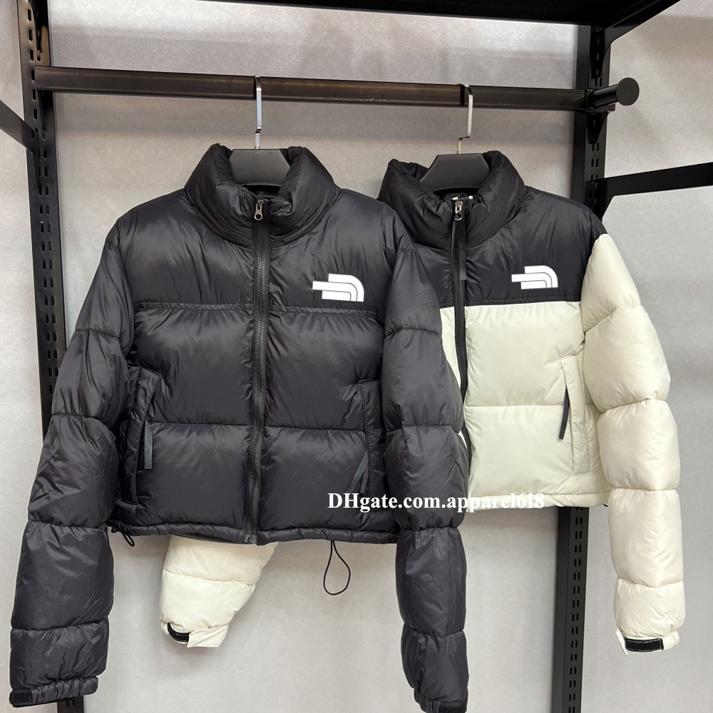 winter puffer jacket women designer crop short coat white black female clothes high waist quilted down jackets female thick warm cotton overcoat streetwear
