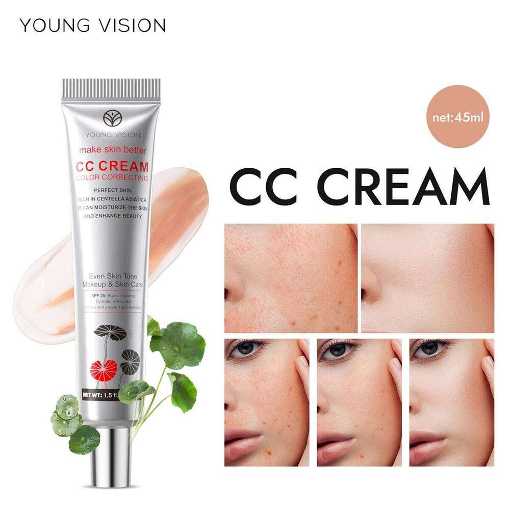 YOUNG VISION 2 Color Brightening CC Cream with Drop Puff for easy use as a makeup base and barrier cream. X250728