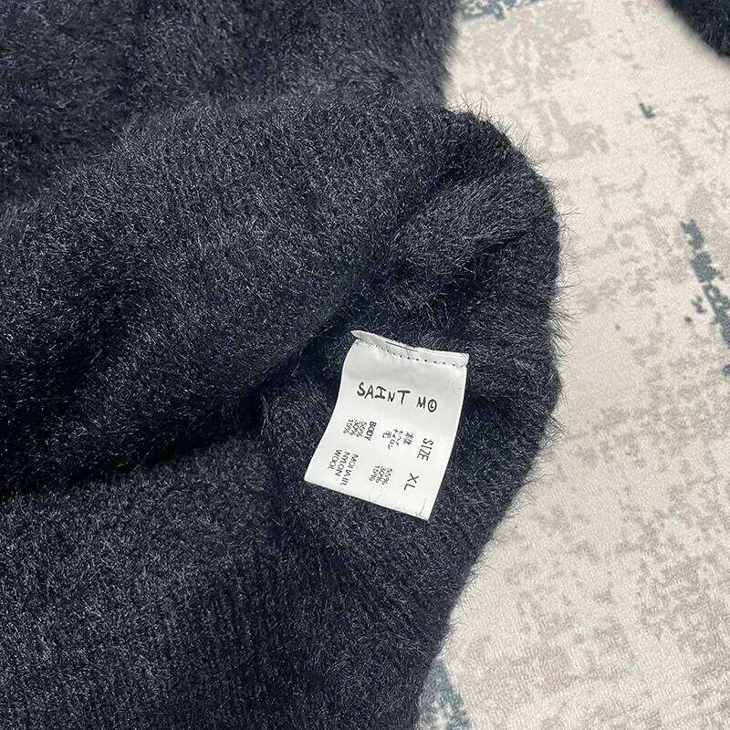 Classic Letter Jacquard Saint Sweater Men Women Couple Casual Black Knitted Sweatshirts High Quality Crewneck Pullovers