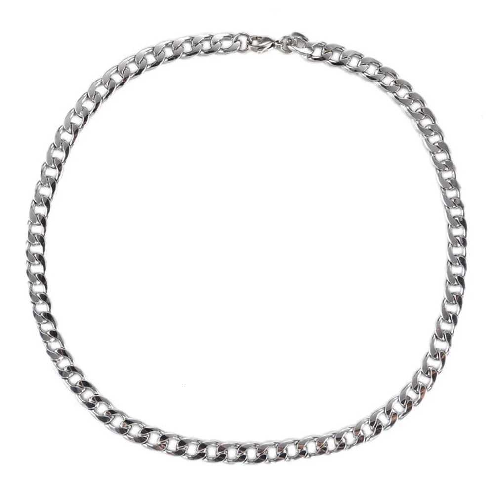 Hip Hop Cuban Chain Necklace Rock Stainless Steel Basic Chain Men Necklace Simple Necklace For Women Fashion Party Jewelry XJ250708