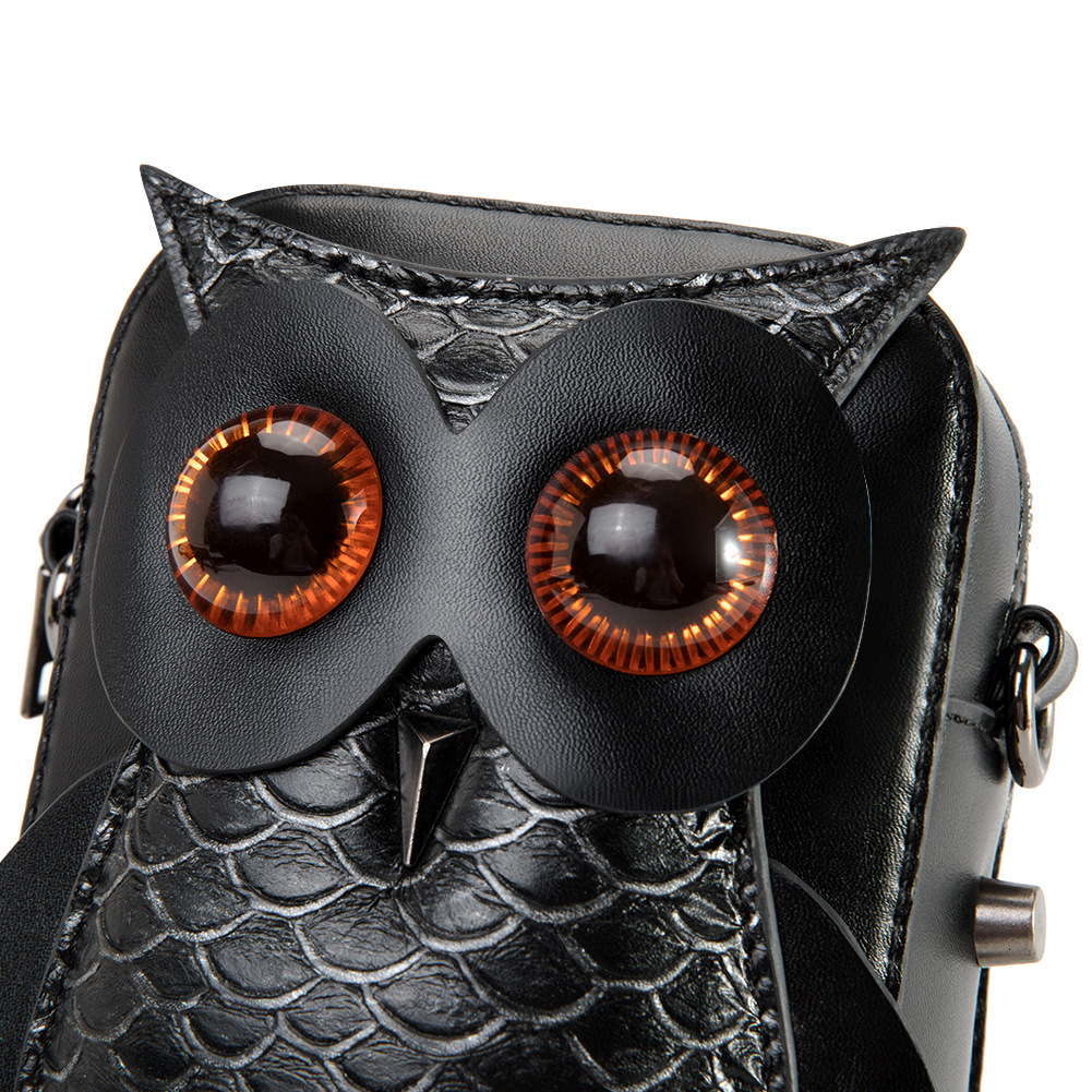 Creative for Women Punk Style Single Shoulder Crossbody Niche Owl Coin Purse Small Square Bag ddmymoon