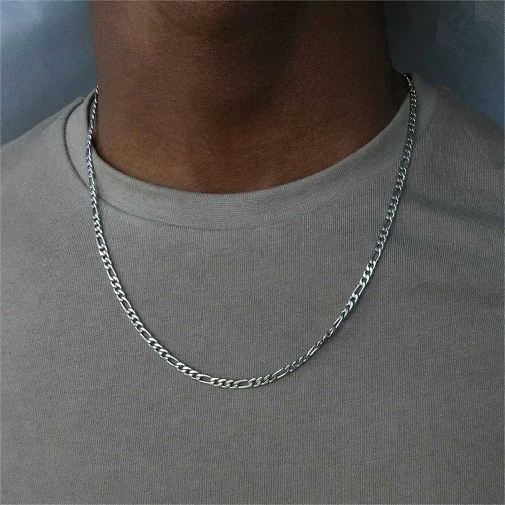 SUMENG New Punk Figaro Chain Necklace Silver Color Gold Alloy Long For Men Hip Hop Fashion Jewelry Gifts 2024 XJ250708
