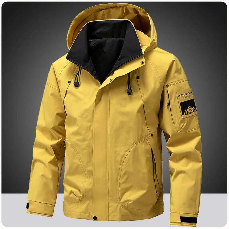 Fashion Spring Autumn Men's Casual Windbreakers Hiking Camping Jackets Hooded Outdoor Military Waterproof Coats Men Clothing