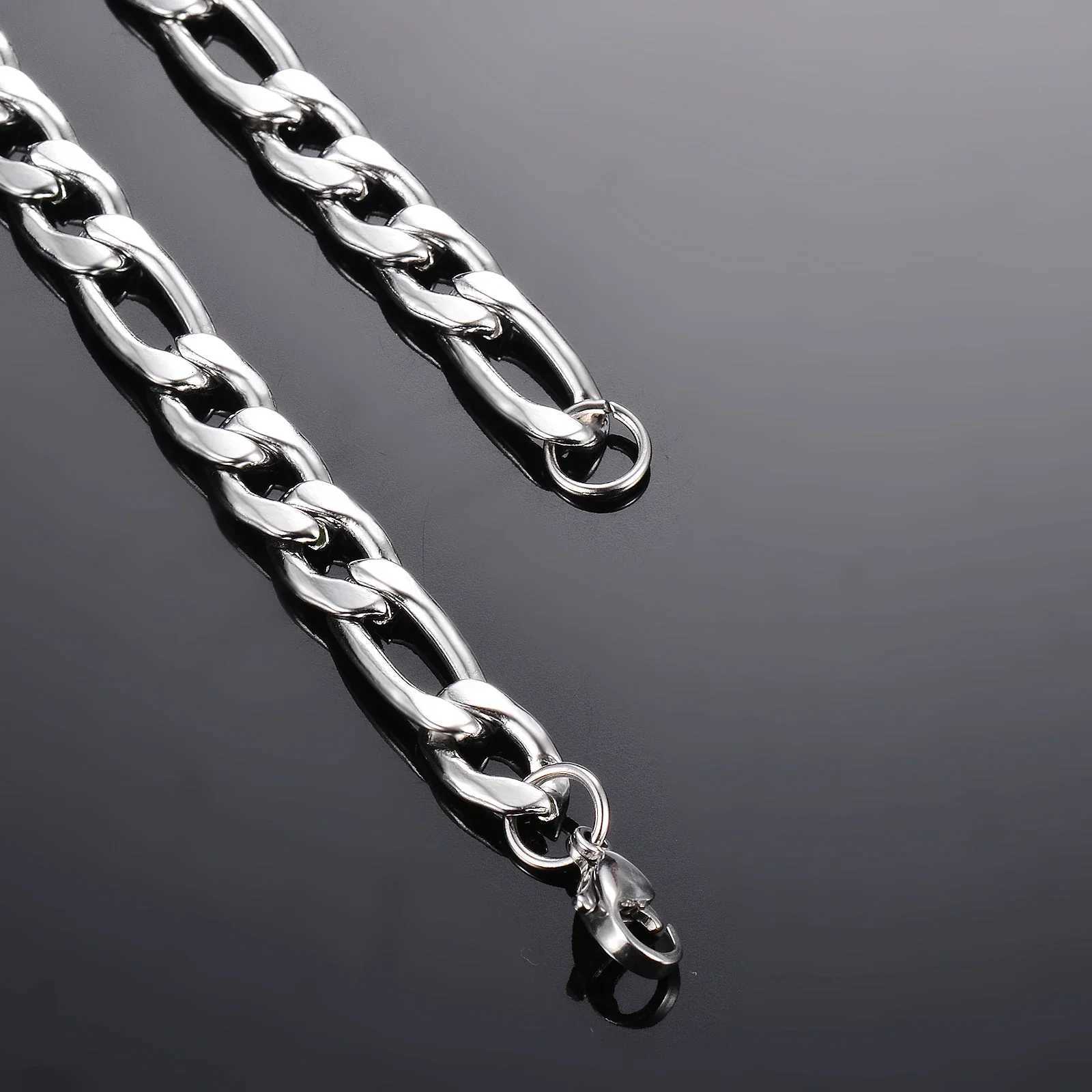 New Trendy Cuban Chain Men Necklace Classic Stainless Steel 3/5/7/9mm Width Chain Bracelet For Men Women Jewelry Gift XJ250708