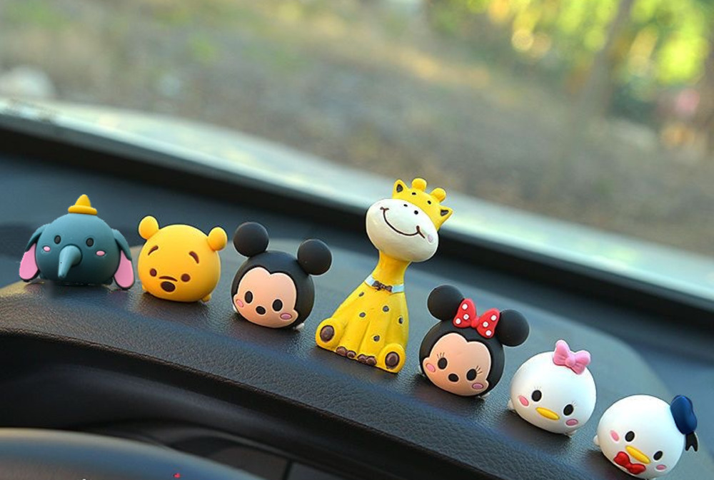 Car Ornaments Interior Decoration Supplies Electric Scooter Cute Car Dashboard Mouse Cartoon Figurine 250728
