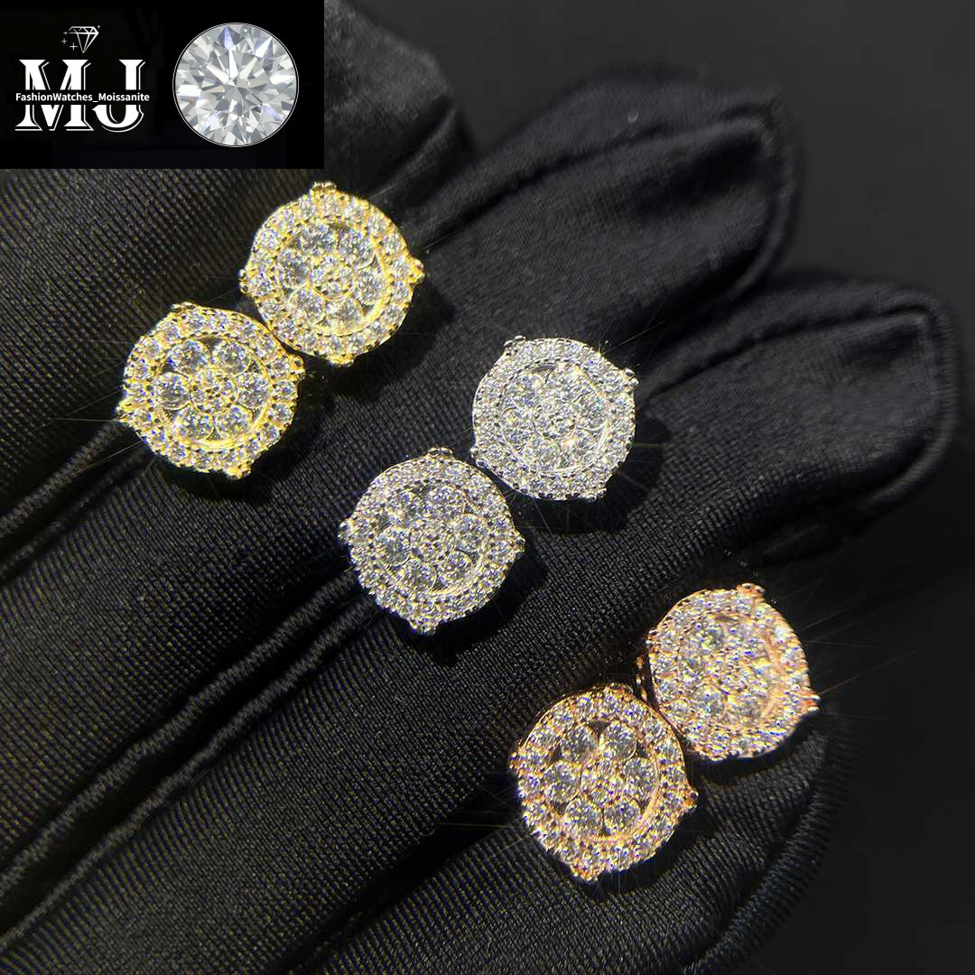 Designer Jewelry Wholesale Price Popular Hot Sale Iced Out Sterg High-end luxury earrings Sier Jewellery Moissanite Vvs Screw Back Stud Earrings Categ
