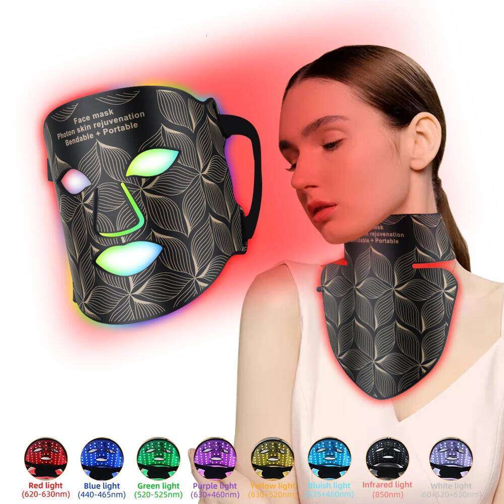 Ubilli Silicone Face 8 Colors Red Light Infrared Flexible Soft Led Therapy Anti Aging Advanced Photon Mask