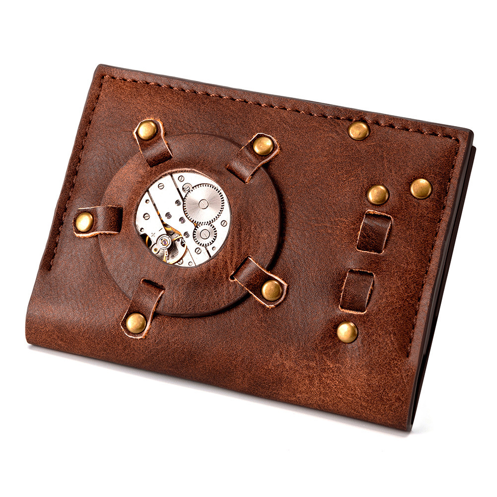 2025 New Bags Steampunk Creative Coin Purse for Women Short Metal Men's Wallet ddmymoon