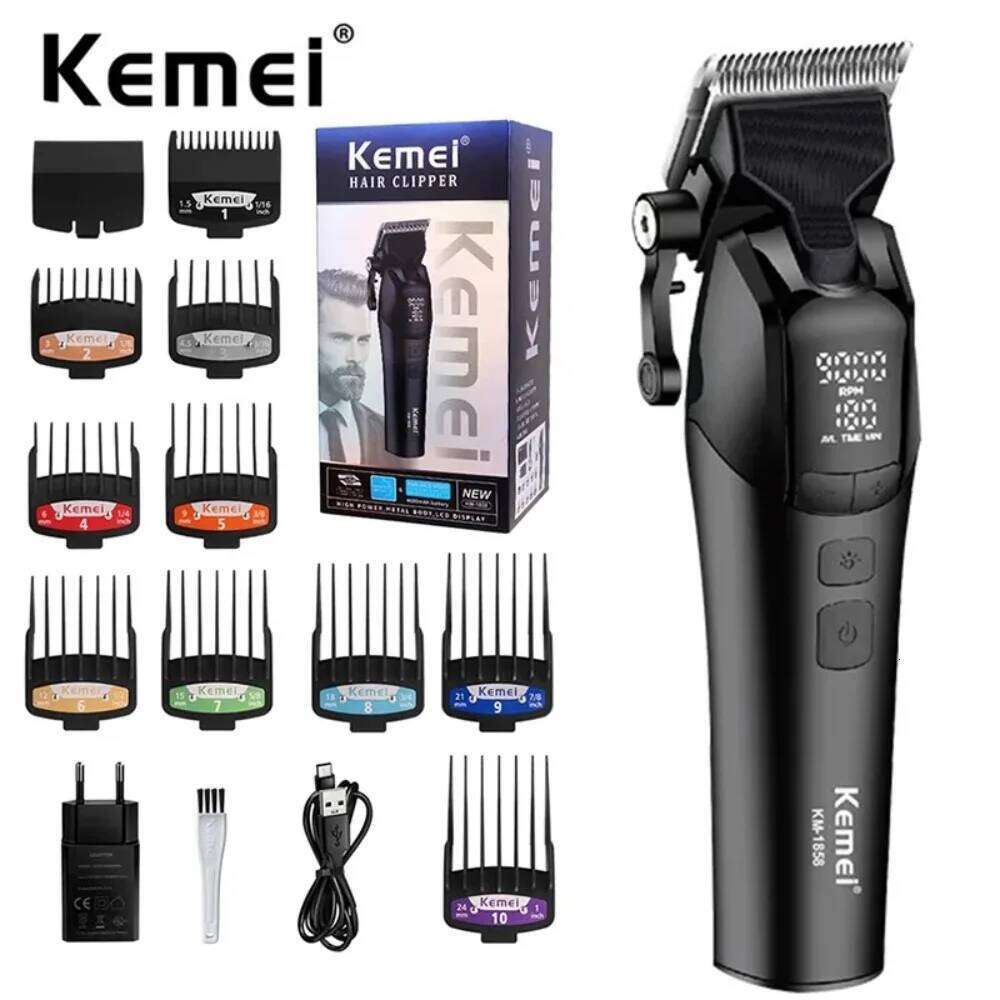 Kemei Professional Barber Clippers Rechargeable Cordless Electric Trimmer Cutting hine Men Hair Cutter 9000RPM