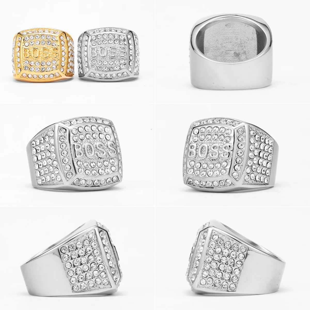 Shiny Gemstone Stainless Steel Men Rings Punk In For Male Women Fashion Jewelry Creativity Gift Wholesale Dropshiping 250723