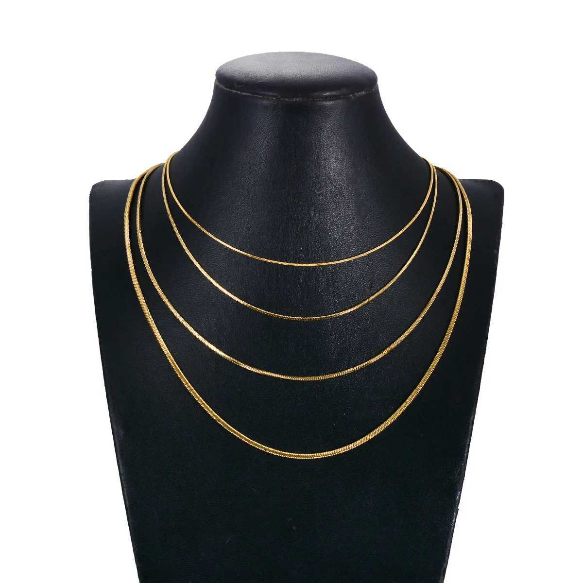 0.9/1.2/1.5/2mm Width Stainless Steel Square Snake Chain Necklace Choker DIY Gift For Men Womens Fashion Waterproof Jewelry XJ250708