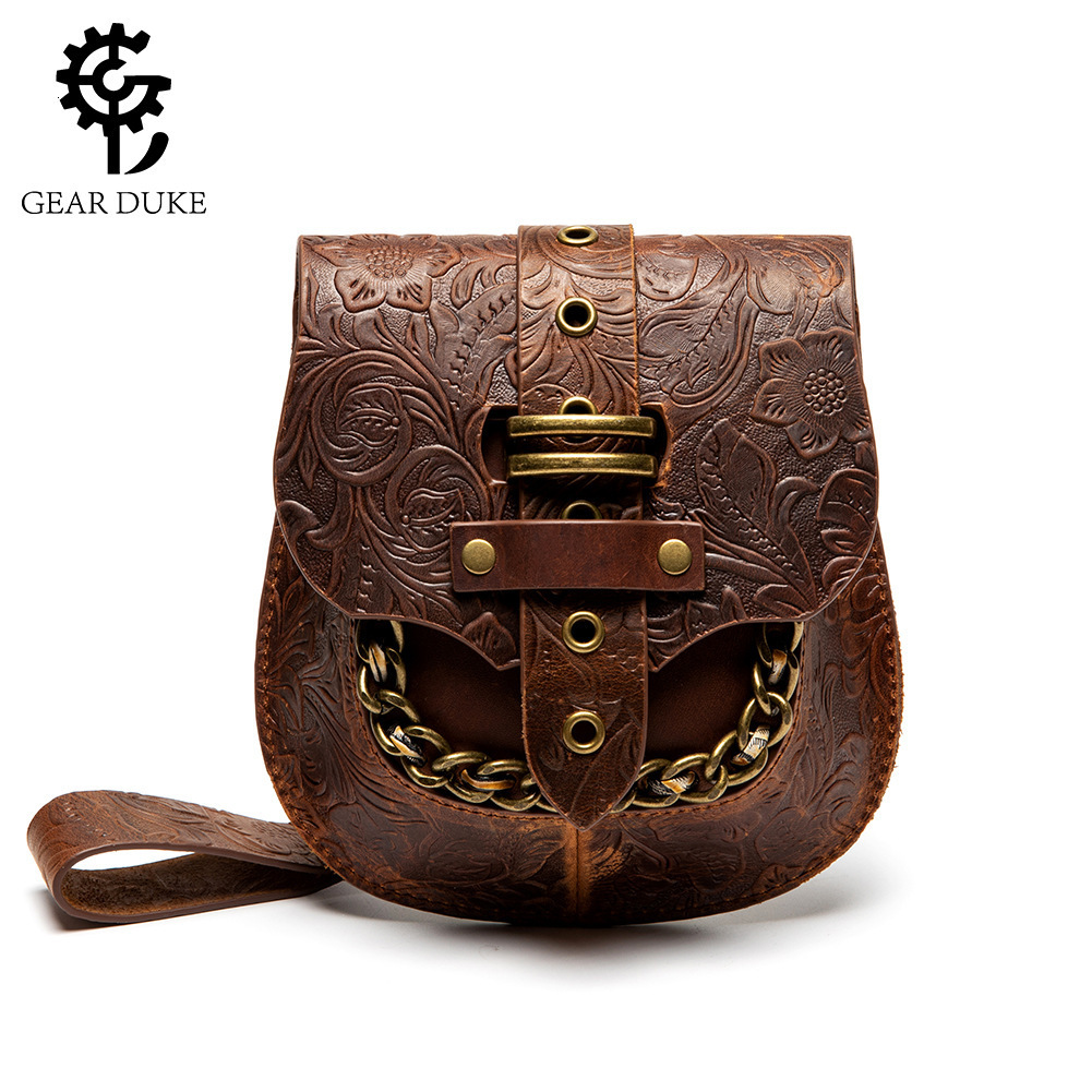 New Steampunk Women's Single Shoulder Wind Crossbody Chain Emed Shell Bag ddmymoon