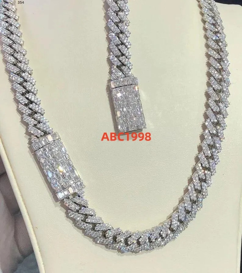 VVS1 Moissanite Diamond Cuban Link Chain Hip Hop Chain VVS Diamond Chain