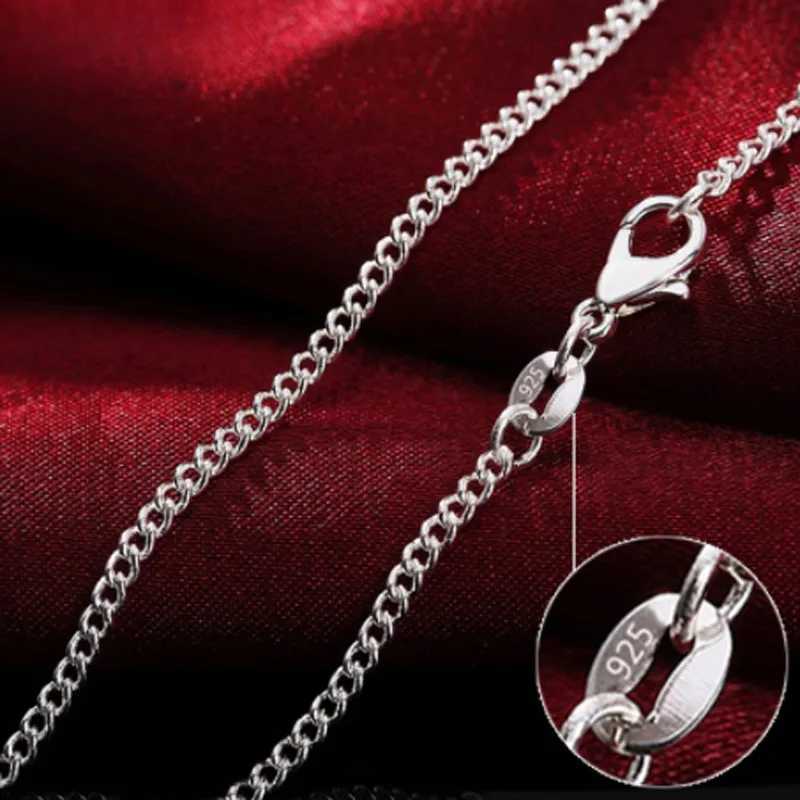 40-75cm wholesale 925 Sterling Silver Necklace 2MM Chain Wedding for Women Men High Quality Jewelry Gifts XJ250708