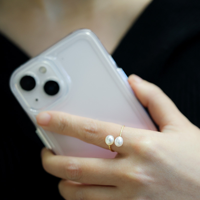 Designer Adjustable Rings for Women 14K Gold Gold Filled Freshwater Pearl Trendy Chic Daily Dating Open Ring Fashion Jewelry