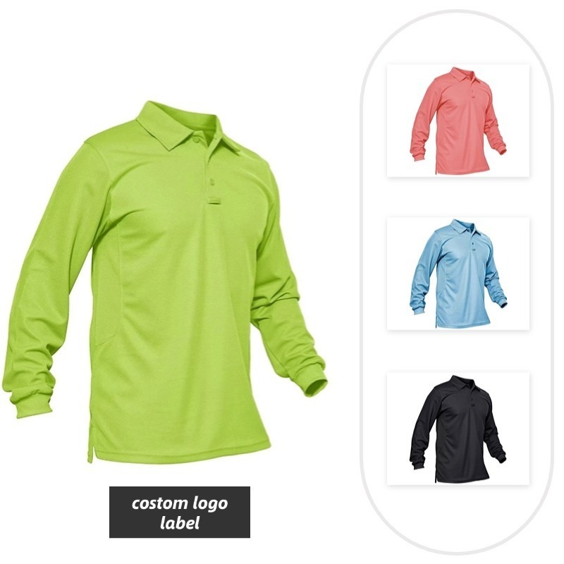 Sports Long Sleeve Polo Shirt Breathable Golf Long Sleeve Solid Color Turn-down Collar T-shirt Outdoor Casual Long Sleeve 240810