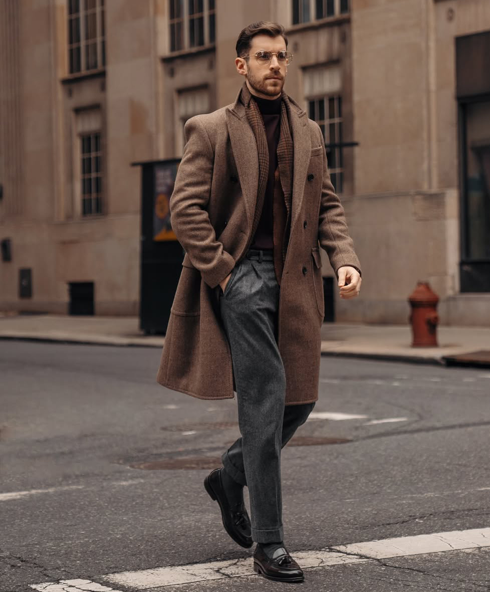 Woolen Blend Coat Men Over Jacket Overcoat Double Breasted Long Plus Size Warm Formal Business Tailored Costume Wear Customized