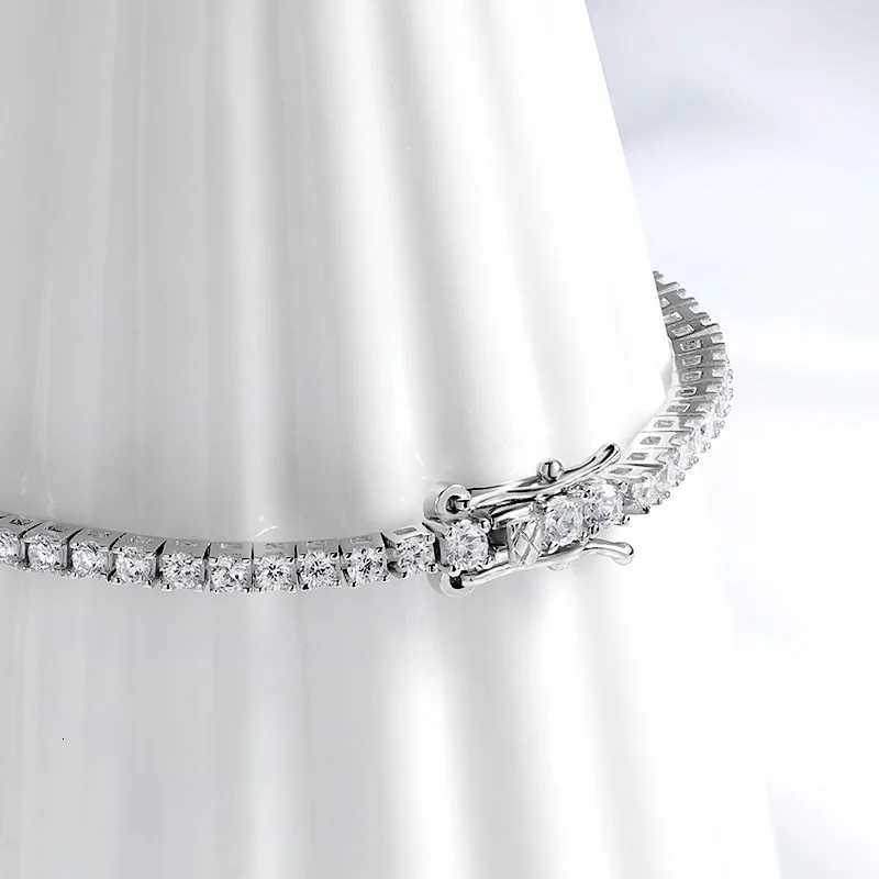 2MM D Color 100% Real Moissanite Tennis Bracelet for Women Lab Diamond Original Silver 925 Jewelry Hip Hop Party Chain W250728