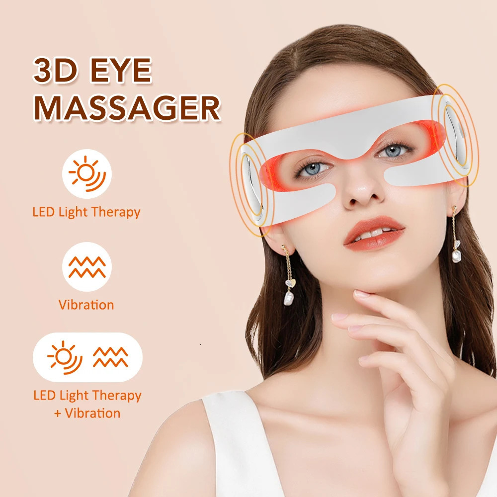 Visual 3D Eye Massager Red Light Relief Eye Fatigue Vibration Massage Eye Muscle Relaxation Beauty Tool Dark Circles 250726