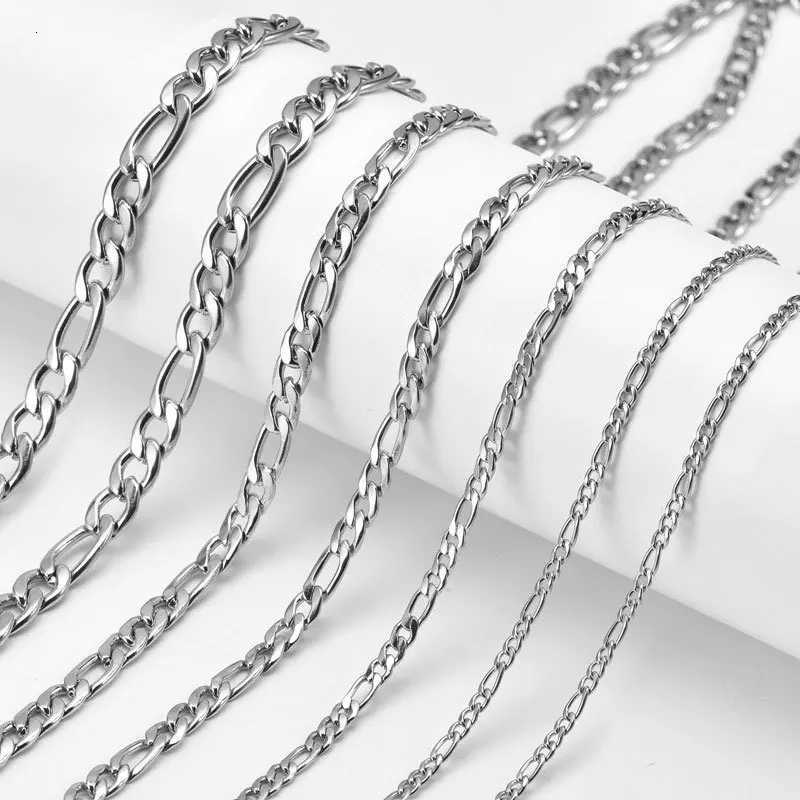 New 925 Sterling Silver Necklace 2/4/6/8/12MM 40-75cm Figaro Chains Mens Necklace Hip Hop Women Engagement Jewelry XJ250708